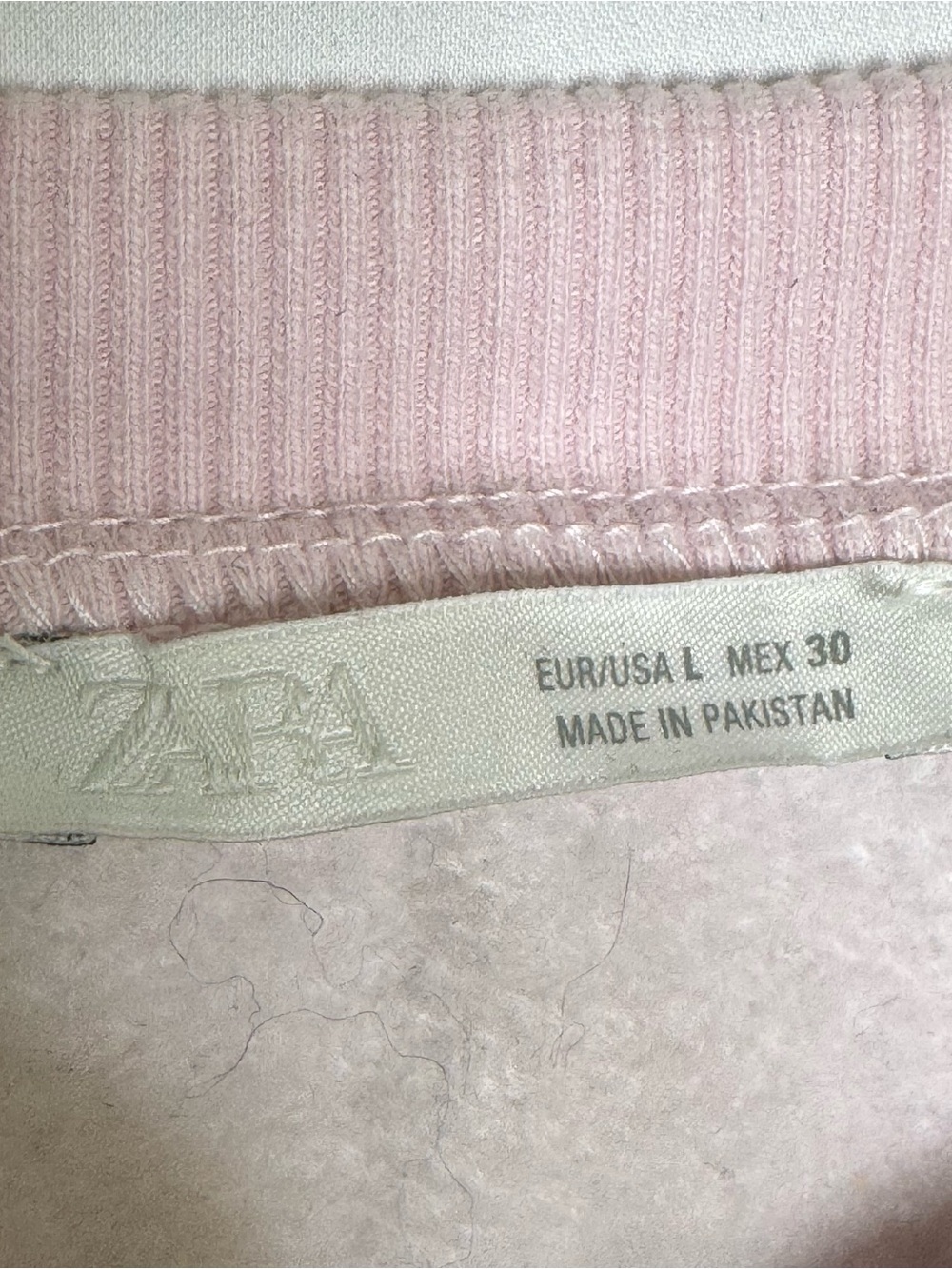 Zara Oversized Fleece Sweatshirt Blush Pink Boxy Crewneck Dolman Sleeve L - Picture 4 of 6